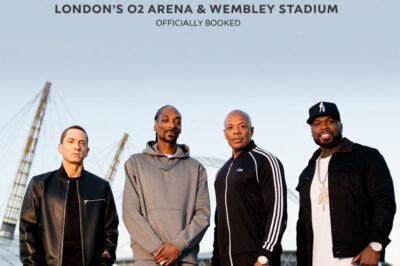 BREAKING: London’s O2 Arena and Wembley Stadium are officially booked for the Eminem, Snoop Dogg, Dr. Dre & 50 Cent World Tour 2026 in UK