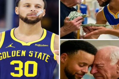 He couldn’t believe it: Steph Curry walked into his old high school for a visit—and saw something that stopped him in his tracks. John, the janitor who used to let him play basketball after work, was still mopping floors at nearly 80 years old… just to make a living. Curry was stunned. He didn’t just smile and walk away—he walked in and changed John’s life. His next move brought tears to people across the country…