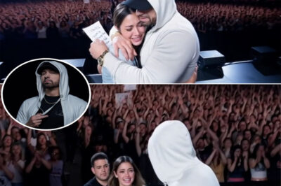 In front of 20,000 people in Austin, Eminem suddenly froze and broke into tears when he spotted a small cardboard sign only he could understand. That moment pulled him straight back to a promise he made ten years ago to a foster child — a promise he never forgot, and a promise she fought her whole life to keep. When she finally stood before him on that stage, their tears said everything words never could.