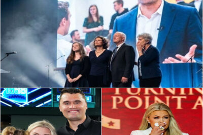 ERIKA KIRK BREAKS DOWN IN TEARS DURING MEMORIAL NIGHT: THE MOMENT CHARLIE KIRK “COMES BACK” THROUGH FORGOTTEN FOOTAGE — “HE’S STILL HERE, STILL SUPPORTING ALL MY SHOWS”
