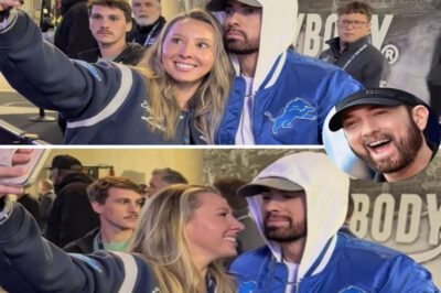 It’s not every day a fan at Ford Field suddenly becomes “the luckiest girl of the week” — and it’s even rarer when the moment begins with a private, emotional confession that makes the man in the blue Detroit Lions jacket stop in his tracks.