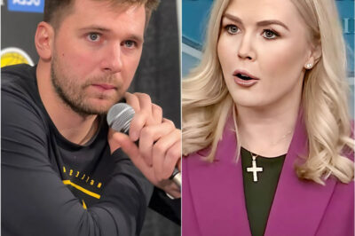 “Sit down, Barbie.” — Luka Dončić suddenly called Karoline Leavitt a “puppet of T.r.u.m.p.” live on television after she criticized him for being weak and for his loss to the Boston Celtics. A few minutes later, as Karoline tried to respond, she was stunned by the harsh truth revealed by the NBA star, sending the entire studio into silence and shock, forcing her to shrink back in her chair. The whole studio audience immediately jumped to their feet, erupting into thunderous applause and wild cheers. With just ten short words, Luka Dončić left Karoline Leavitt completely speechless.
