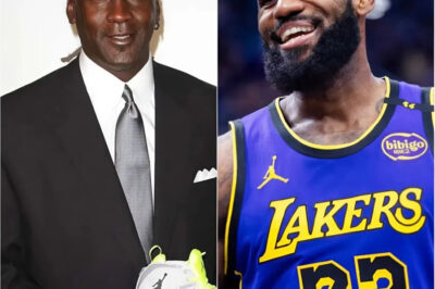 Michael Jordan surprised LeBron James with an extremely special and rare gift: a pair of legendary shoes, personally signed by Michael Jordan with a handwritten message: “You have that fire inside you. Don’t let any noise extinguish it.” The gift is not only a priceless artifact in the NBA world, but also a torch passed from the golden generation to the new generation of NBA players. LeBron James responded with just 10 short words, but it left Michael Jordan speechless, his eyes filled with tears and his heart overflowing with emotion…