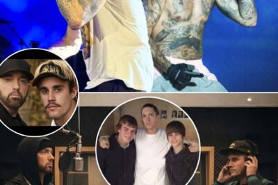 “No One Had This on Their Bingo Card”— Eminem and Justin Bieber Drop a Quiet, Emotionally Devastating Song That Feels Like a Private Confession, Leaves Fans Shaken, and Marks the Moment a Lifelong Dream Was Finally Fulfilled! No one saw this coming. Eminem and Justin Bieber — two artists from entirely different worlds — have joined forces on Baby, Open Your Eyes, and the result isn’t loud, flashy, or shocking in the usual way. Instead, it cuts deep. There was no massive rollout, no dramatic announcement. Just the song — and then the reaction. Fans were instantly shaken, describing it as “unexpected,” “uncomfortable in the best way,” and “like overhearing a private conversation.” Built around restraint and raw emotion, the track feels less like a collaboration and more like two people finally saying the things they’ve been holding in for years. For Justin, it marks a lifelong dream fulfilled: working with Eminem at last. For Eminem, it’s another reminder of his ability to strip everything back and let honesty do the damage. Together, they’ve created something rare — not a hit engineered for charts, but a moment of truth listeners can’t stop replaying… and talking about.