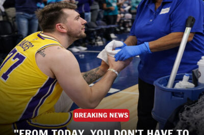 BREAKING NEWS: Luka Dončić knelt down in front of an elderly arena janitor — a moment that brought millions of fans to tears..
