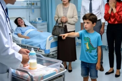 When my newborn ‘passed away’ at the hospital, my mother-in-law whispered, ‘God saved this world from your bloodline.’ My sister-in-law nodded. My husband turned his back on me. Then my 8-year-old son pointed to the nurse’s cart and said, ‘Should I give the doctor what grandma hid in my baby brother’s milk?’ Everyone stopped breathing.