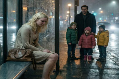 Her Husband Threw Her Into a Snowstorm for Being “Infertjle,” Leaving Her with Divorce Papers and Nowhere to Go. She Shivered at a Bus Stop, Waiting to Freeze—Until a Widowed CEO Walking Past with Three Children Stopped, Took one look at her, and whispered, “Come with me.”