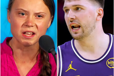 “SIT DOWN, BARBIE!” Los Angeles Lakers star Luka Dončić was unexpectedly interrupted during a live television program when climate activist Greta Thunberg publicly labeled him a “TRAITOR” for refusing to take part in a LGBTQ+ and climate awareness campaign, which both were reportedly supposed to be promoting during the 2026 NBA season. Just minutes later, as Thunberg — with the familiar fervor of global activism — continued to press the issue and further escalated the tension, she was met with a cold and decisive response from the Lakers player. Those words were enough to freeze the studio, while Thunberg appeared visibly unsettled and sat down in silence. Immediately afterward, the studio audience erupted into unanimous applause, not in defense of Thunberg, but in support of Dončić, who with just ten words transformed a tense confrontation into a lesson in composure, respect, and self-control under political and media pressure.