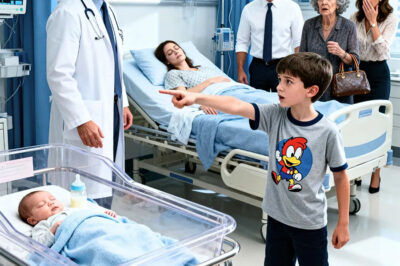 When my newborn ‘passed away’ at the hospital, my mother-in-law whispered, ‘God saved this world from your bloodline.’ My sister-in-law nodded. My husband turned his back on me. Then my 8-year-old son pointed to the nurse’s cart and said, ‘Should I give the doctor what grandma hid in my baby brother’s milk?’ Everyone stopped breathing.