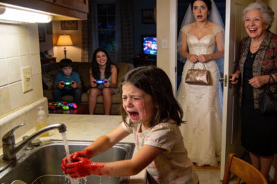 My mother insisted she could take care of my daughter for a few hours while I attended a family dinner. When I returned, she was scrubbing the bathroom and quietly crying. My aunt smiled and said she was being punished for “acting spoiled.”