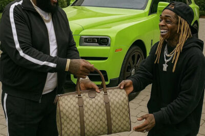 Rick Ross pulled up on Lil Wayne at the mansion and blessed him with a slime-green Cullinan + $5M in a Gucci bag. Big 1017 energy — this that loyalty money can’t buy.