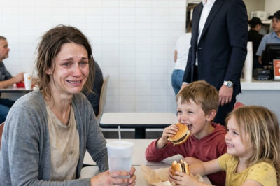 A Wealthy American Businessman Saw a Mother Pretend She Was Full While Splitting One Burger with Her Children on Her Son’s Birthday — Ten Years Later, He Froze When Her Name Appeared on His Boardroom Screen