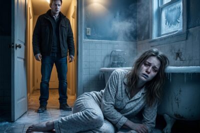 My mother-in-law locked me in a freezing bathroom and walked away. I begged my husband for help, but he dismissed me without concern. When he finally opened the door the next morning, the sight inside drained all the color from his face.