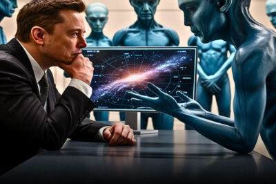 Inside a Silent First Contact: Elon Musk Listens as an Alien Calmly Maps a Distant Star System.