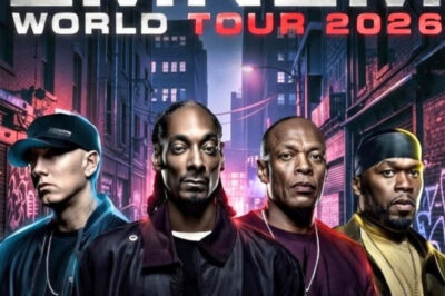 Eminem, Snoop Dogg, Dr. Dre, and 50 Cent unite for a historic 2026 global tour, debuting an epic mashup at Wembley Stadium that will redefine live hip-hop.