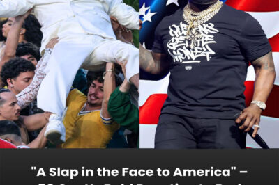 “A Slap in the Face to America” – 50 Cent’s Bold Reaction to Bad Bunny’s Spanish Super Bowl Show Ignites National Outrage.