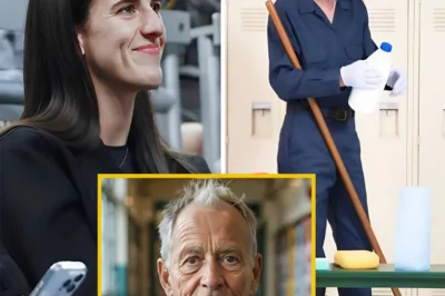 CAITLIN CLARK DISCOVERS HER HIGH SCHOOL JANITOR STILL WORKING AT 80 — AND HER NEXT MOVE LEAVES THE ENTIRE TOWN IN TEARS!