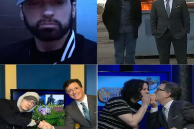 “Stephen, Marshall is here… you are absolutely clear to burn that motherf***er down.” Just hours after saying goodbye to The Late Show with Stephen Colbert, Stephen Colbert stunned fans with a surprise return to the tiny local-access program where he first interviewed Eminem more than a decade ago — and what happened next has the internet exploding. Joined by Jack White and embracing his “native Michigander” roots, Colbert unleashed sharp jokes, emotional nostalgia, and one unforgettable Eminem moment that viewers are already calling legendary television history. From his brutal Paramount jab to the chaotic energy of “Only in Monroe,” fans say this felt less like an interview and more like a wild, uncensored reunion no one saw coming.