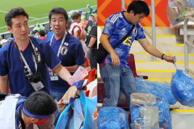 Video secretly filmed in the World Cup stands proves that the Japanese are the most sophisticated in the world