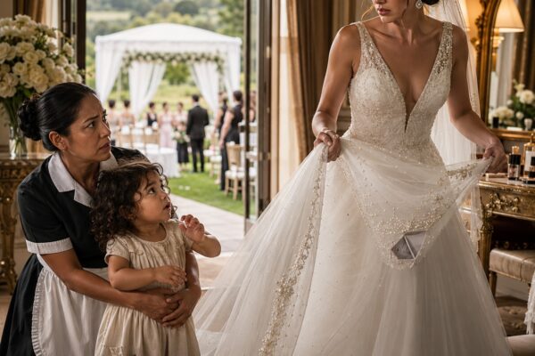 At a wedding full of rich guests, the maid’s daughter pulled the...